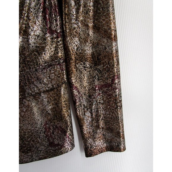 Joseph Ribkoff Jacket 6 Blazer Coat Snake Skin Career Shiny 1 Button - Picture 3 of 10